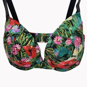 Victorias Secret 32DD Shine Strap Sexy Tee Push-Up Bikini Top Floral New